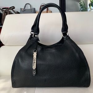 Cole Haan Black Pebbled Leather Hobo Bag Y2K Slouchy Quiet Luxury Shoulder Purse